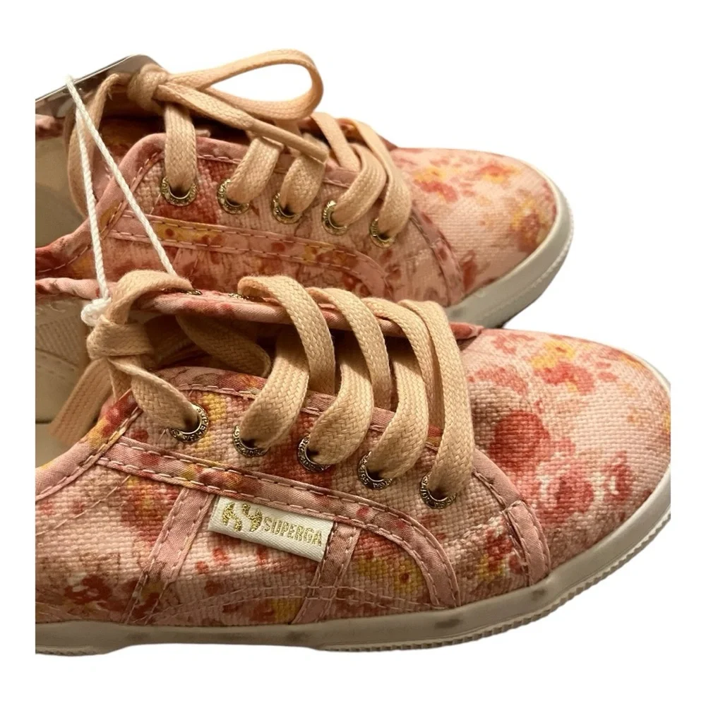 New‎ Superga x LoveShackFancy Kid's Classic Sneaker In Tokyo Pink Size 1